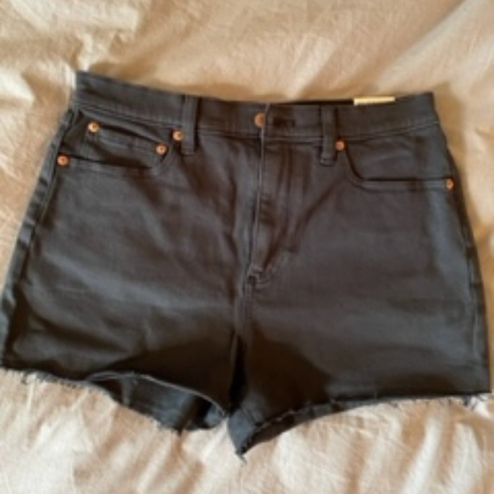 PINK black denim, cut off shorts